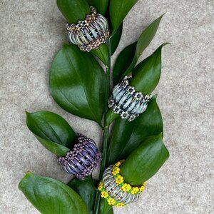 Rings for women, wearable art, artisanal jewelry, beaded ring, statement ring